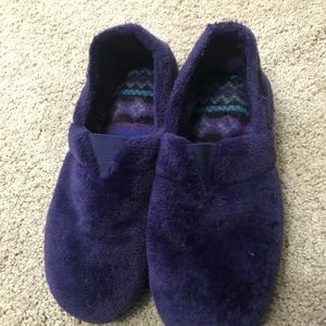 Purple comfy slippers